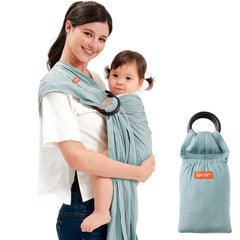 Mamaway blue ring sling in front carry for hands-free daily tasks