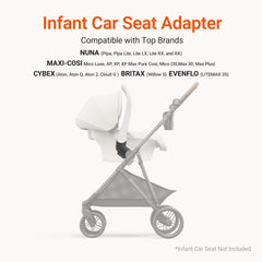 MAMAZING Air Lux UPF50+ sun canopy shields your child from sun exposure.