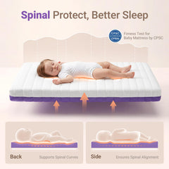 MAMAZING crib mattress with bio-based PCM balances temperature for steady sleep