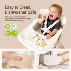 MAMAZING GrowPod Pro wooden high chair folded for compact storage