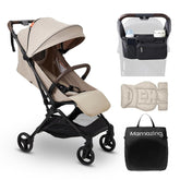 MAMAZING lightweight stroller in compact fold for easy travel.