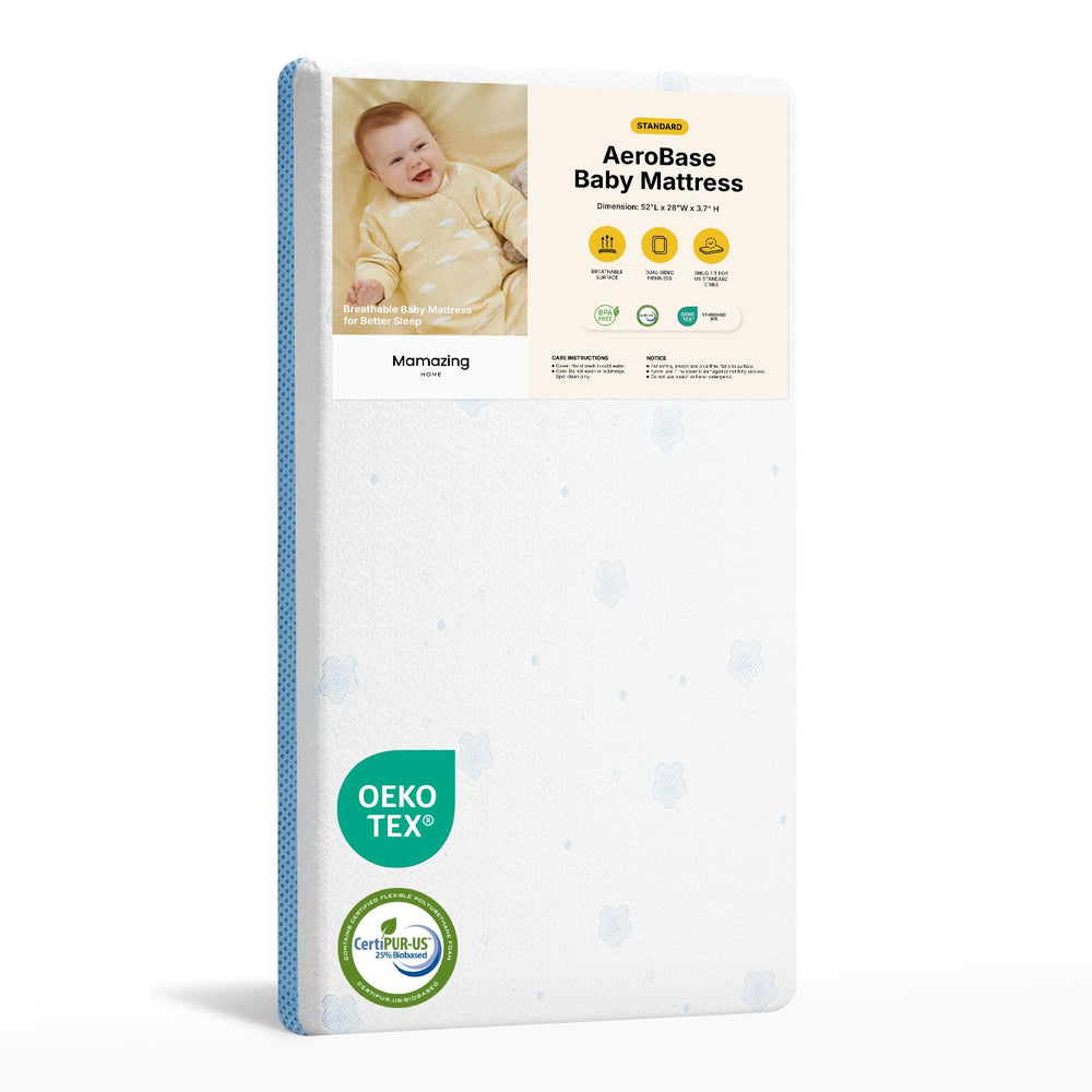 MAMAZING crib mattress breathable core supports safe, cool sleep for babies
