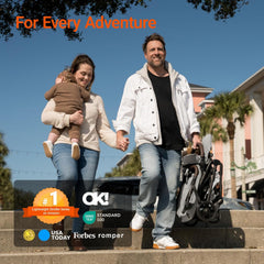 MAMAZING travel-stroller compact-fold demonstrates convenient storage at home or travel.