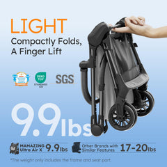 MAMAZING Ultra Air X UPF 50+ canopy shields baby from sun