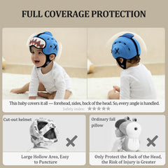 Adjustable strap on MAMBOBABY GUARD Shark highlighting easy size customization.