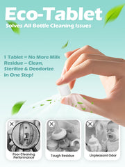 Mamouris enzyme formula safely cleans pump parts and bottles