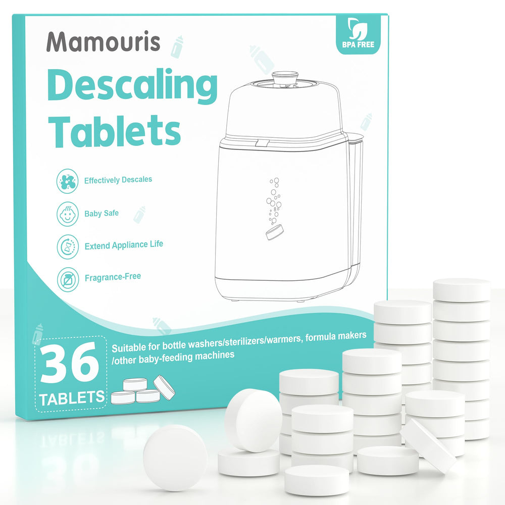 Mamouris descaling tablets 36-count package for fast, residue-free maintenance of bottle washers.