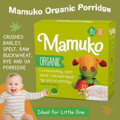 Mamuko porridge-texture-flakes highlights hearty consistency with no artificial additives.