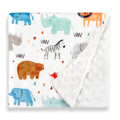 Man Fai Sky baby blanket with soft plush front for cozy snuggles
