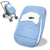 Man Fai Sky baby winter car seat cover, front view, cozy warmth for newborns.