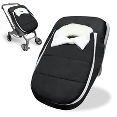 Man Fai Sky car seat cover on a car seat, winter warmth for newborns.