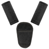 Man Fai Sky car seat straps pads in black offer cushioned comfort for shoulder straps.