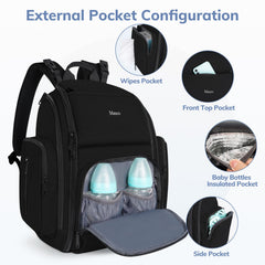 Mancro diaper bag front pockets offer fast access to must-haves