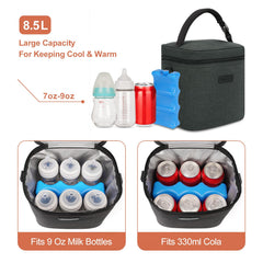 Mancro breastmilk cooler bag includes reusable ice pack for outings