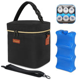 Mancro breastmilk cooler bag top view showing six-bottle capacity for daycare commutes