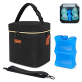 Mancro breastmilk cooler bag travel with four bottles ready for on-the-go feeding
