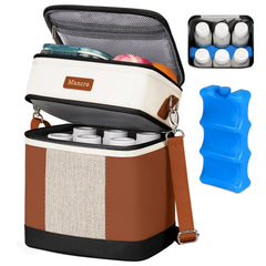 Mancro breast milk cooler bag with six-bottle capacity for daycare days