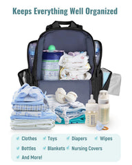 Mancro diaper bag backpack with insulated pockets for bottle temperature control