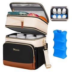 Mancro expandable breast milk cooler bag front view showing roomy main compartment