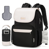 Mancro small diaper bag backpack with detachable changing pad for quick, one-handed changes on the go.