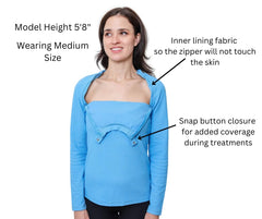 MandMcares dialysis sweater right chest zipper for discreet port access