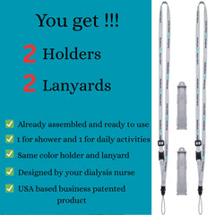 MandMcares PD lanyard gray worn around the neck to keep tubing secure