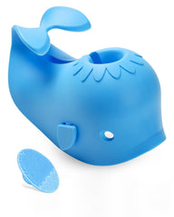 Mandoo faucet cover whale blue protects baby from bumps during bath time