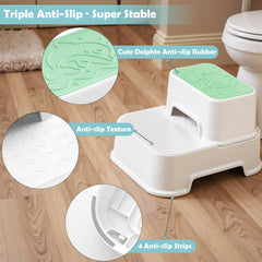 Mangohood detachable stackable stools adapt to sinks, toilets, and counters.