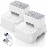 Mangohood 2-Step Stool white, side view, compact for small spaces.
