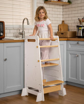 Mangohood Toddler Learning Standing Tower front view supports safe climbing and stable play.