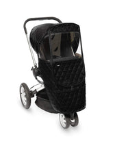 Manito Castle Beta Shield front window in black offers clear vision and UV protection for babies.