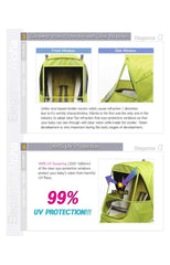 Manito Elegance Alpha Small sun-screen-curtain offers shade for naps.