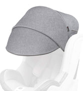 Manito sun shade extender front view showing wide coverage for car seat sun protection