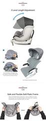 Mount-ready design shows secure attachment to headrest with a neat, flexible frame.