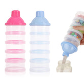Manwetye 5-layer milk powder dispenser blue-pink set, portable for travel.