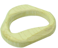 Organic-shaped maple teether from Maple Landmark supports safe, natural chewing.