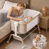 Mariserenity rocking bassinet sidebed setup, easy access for soothing nighttime cuddles.
