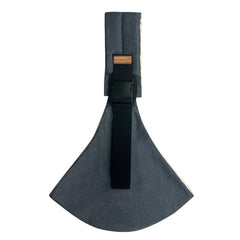 Marrlly baby sling in gray worn by parent for hands-free bonding