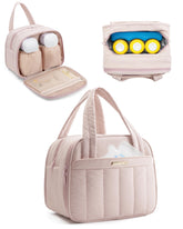 Marscamd quilted wearable breast pump bag front insulated pouch for on-the-go pumping