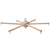 Marsrut baby mobile frame kit with natural wood texture enhances calm nursery decor.