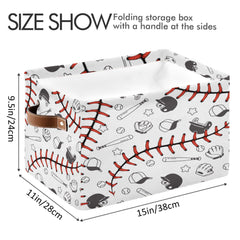 MARYHFENVA baseball storage basket folded flat for compact storage