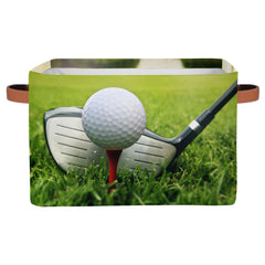 MARYHFENVA sport golf ball theme storage basket front view for tidy toy and accessory storage