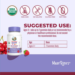 MaryRuth Organics Kids Multivitamin ages 4+ label shows kid-friendly packaging.