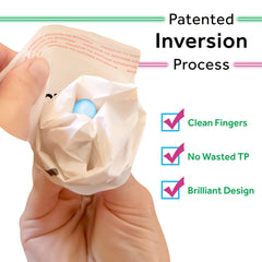 Plain white MaskIT disposal bags discreetly blending with trash