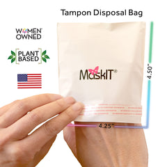 MaskIT plant-based disposal bags showing glove-like coverage for clean removal