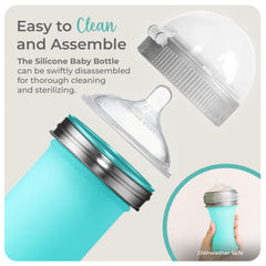 Mason Bottle wide-neck design aids thorough cleaning.