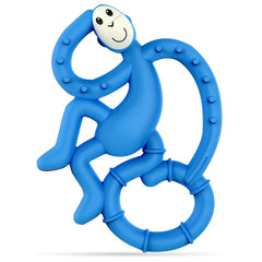 Matchstick Monkey Mini Monkey Teether Blue provides soothing gum relief for teething babies