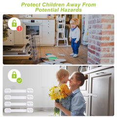 Matenf 4-Pack Child Proof Cabinet Locks — No-Drill, ABS Safety for Drawers & Fridges