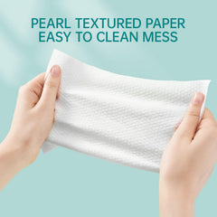 Maternella pearl-pattern wipes offer gentle cleaning with a soft texture.