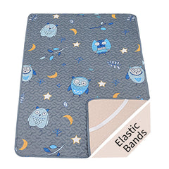 MatLeya Quilted Pack n Play Sheet top view, padded comfort for baby naps